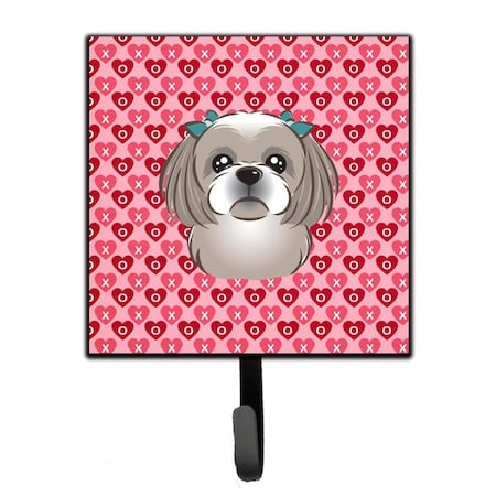 Jensendistributionservices Gray Silver Shih Tzu Hearts Leash or Key Holder MI1715348